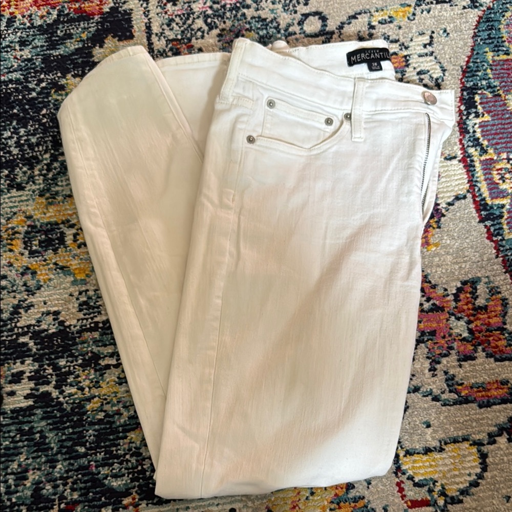 J Crew Meecantile Women's White Skinny Jeans